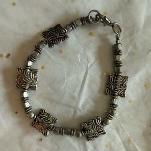 Handmade Silver Patterned Bracelet